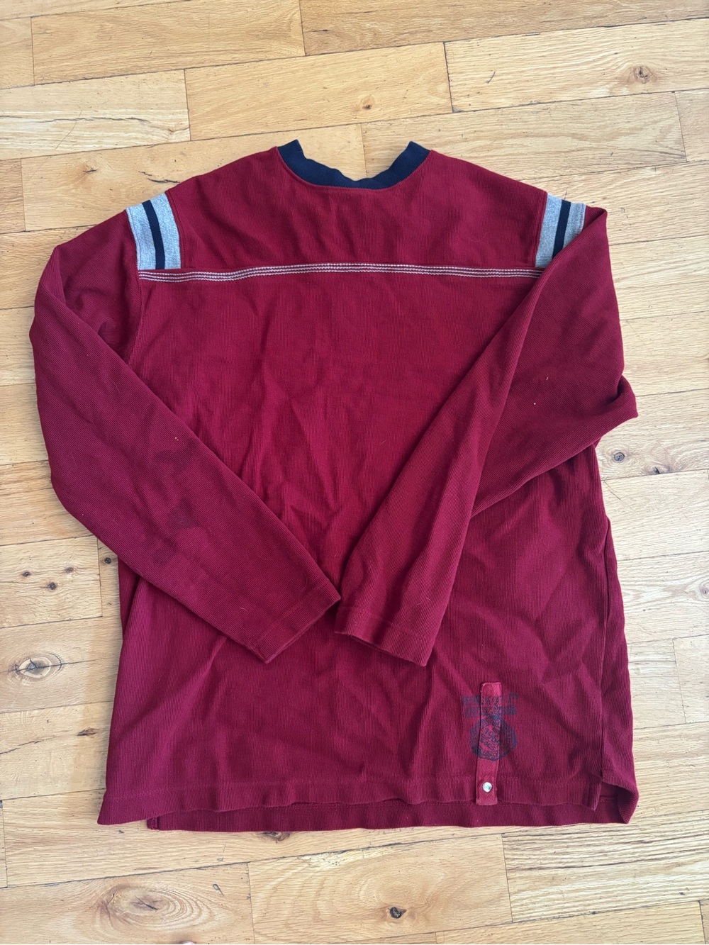 90s skater oversized red striped crewneck sweater